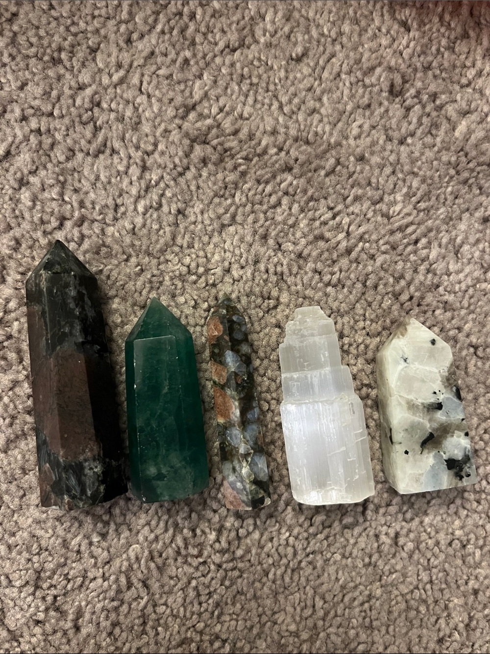 Bundle Small Crystal Tower Set- Green, White, Brown, Black, Multicolor